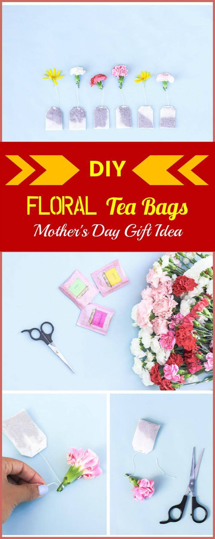 DIY floral tea bags mothers day gift idea